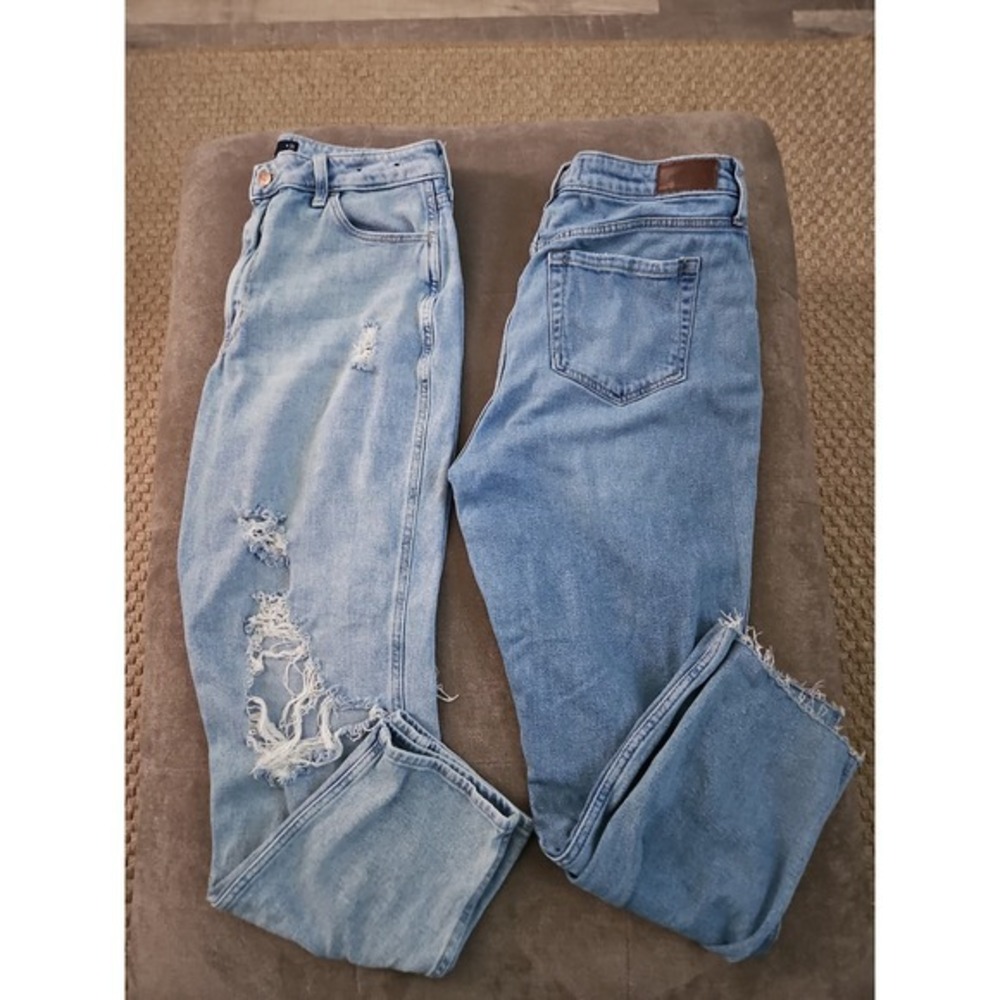Hollister‎ Ultra High-Rise Mom Jeans Bundle Size 13R Distressed Lot of 2